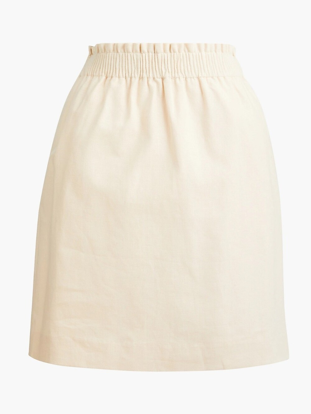 J. Crew Sidewalk Paper-bag Elastic-Waist Cream Linen Blend Skirt